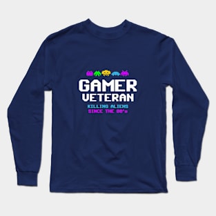 Gamer Veteran retro design Long Sleeve T-Shirt